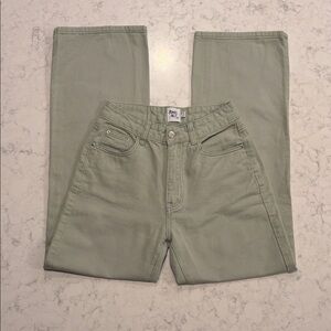 Princess Polly Sage Green Women's Straight Jeans